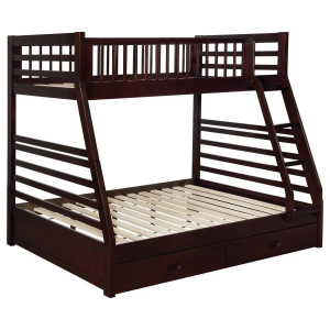 Ashton - 2-Drawer Wood Twin Over Full Bunk Bed - Cappuccino