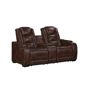 Chester - Reclining Console Loveseat With Power Headrest & Footrest - Brown