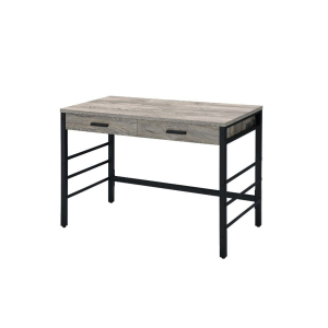 Disho - Writing Desk With USB - Light Weathered Oak & Black