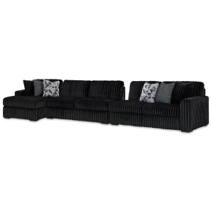 Midnight-Madness - 3-Piece Sectional With Laf Corner Chaise - Onyx