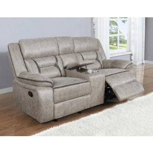 Greer - Upholstered Motion Reclining Loveseat - Taupe