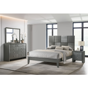 Denker - Queen 4 Piece Bedroom Set - Gun Metal