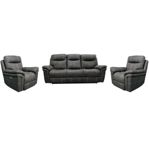 Mason - Power Reclining Sofa And 2 Recliners - Charcoal