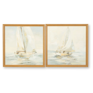 Winbrook - Wall Art Set (Set of 2) - Gray / Tan / Gold Finish