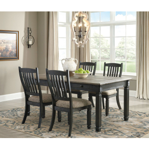 Tyler Creek - 5 Pc. - Dining Room Table, 4 Side Chairs - Dark Gray