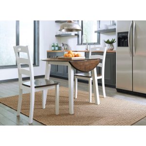Woodanville - 3 Pc. - Drop Leaf Table, 2 Side Chairs - Cream / Brown