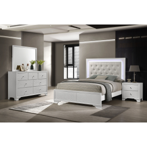Lyssa - King 4 Piece Bedroom Set - Oat / Frost