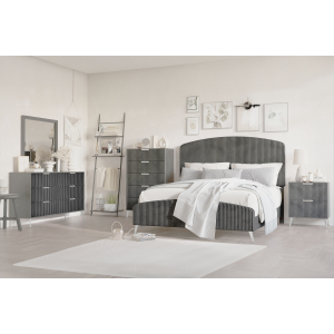 Kailani - 5/0 Queen 5 Piece Bedroom Set (Bed, Dresser, Mirror, Chest, Nightstand) - Gray