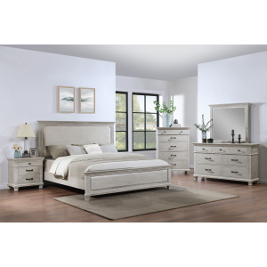 Silver Sands - 6/0 Western King 5 Piece Bedroom Set (Bed, Dresser, Mirror, Chest, Nightstand) - Gray