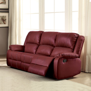 Zuriel - Motion Sofa - Red Synthetic Leather