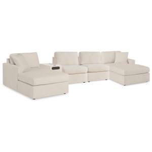 Modmax - 5 Piece Double Chaise Sectional With Audio Console - Oyster