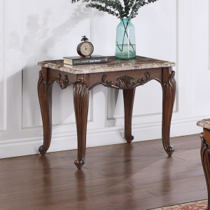 Nayla - End Table - Natural Marble Top & Cherry