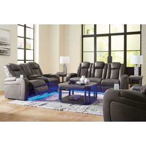 Fyne-Dyme - 3 Pc. - Power Reclining Sofa, Power Reclining Loveseat, Power Recliner - Shadow