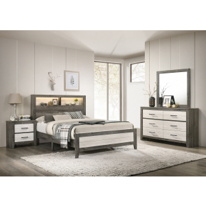 Rhett - King 4 Piece Bedroom Set - Chalk / Gray