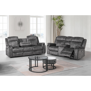 Park City - P1 2 Piece Sofa & Loveseat With Power Footrest - Dark Gray