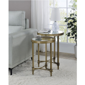 Aditya - Nesting Table - Mirrored & Antique Brass