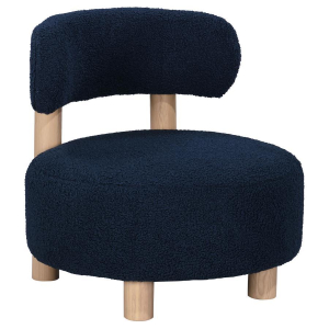 Zonie - Boucle Upholstered Barrel Back Accent Chair - Blue