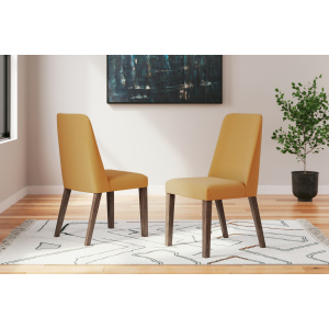 Lyncott - Dining Uph Side Chair (Set of 2) - Mustard / Brown