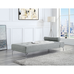 Quenti - Futon - Gray Melange Velvet