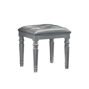 Valentino - Vanity Table Stool - Silver
