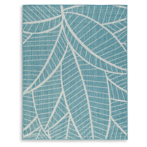 Hulsia - Ivory / Aqua - Medium Rug