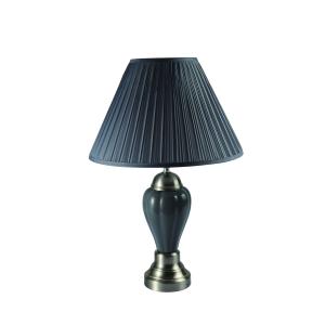 Satin Nickel - Porcelain Table Lamp - Gray