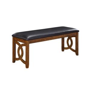 Gia - Bench - Brown - Faux Leather