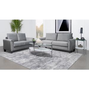 Davis 2-piece Upholstered Rolled Arm Sofa Grey