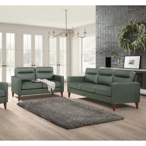 Jonah 2-piece Upholstered Track Arm Sofa Set Green
