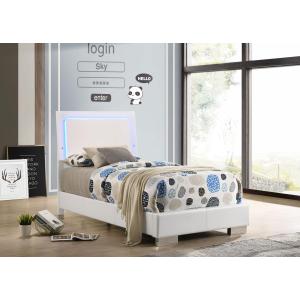 Felicity Wood Twin LED Panel Bed White High Gloss