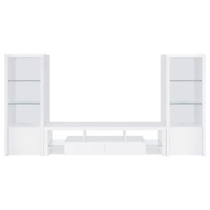 Jude 3-piece 71-inch TV Entertainment Center White High Gloss