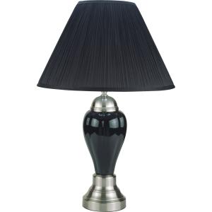 Satin Nickel - Porcelain Table Lamp - Black