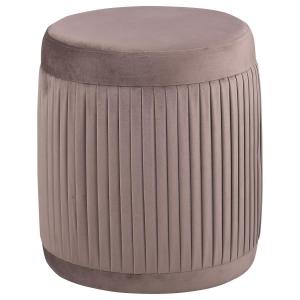 Tovar - Round Upholstered Ottoman - Mauve