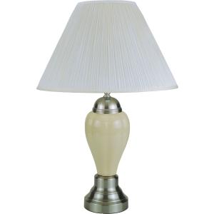Satin Nickel - Porcelain Table Lamp - Ivory