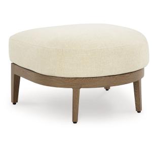 Serene Bay - Dark Brown / White - Ottoman With Cushion