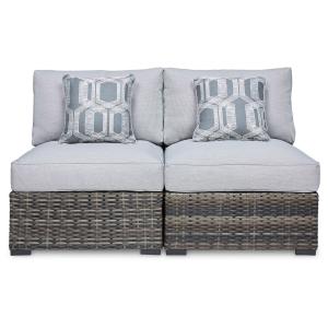 Harbor Court - Gray - Armless Chair w/Cushion (Set of 2)