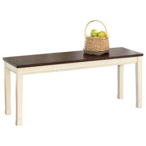Whitesburg - Brown / Cottage White - Large Dining Room Bench