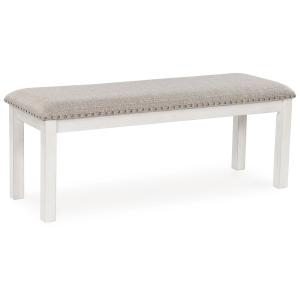 Robbinsdale - Antique White - Large Upholstered Dining Room Bench
