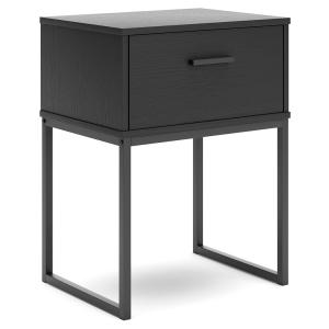Socalle - Black - One Drawer Night Stand