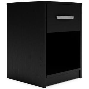 Finch - Black - One Drawer Night Stand - 23-