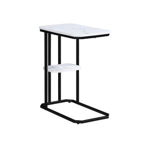 Ida - Faux Marble Chairside Table - Black / White