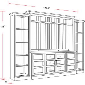 Shoreham - Medium Roast 4 Piece Entertainment Wall