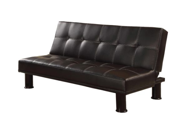 Sofa Bed With Stitching Black, Used Black Leather Sofa Bed