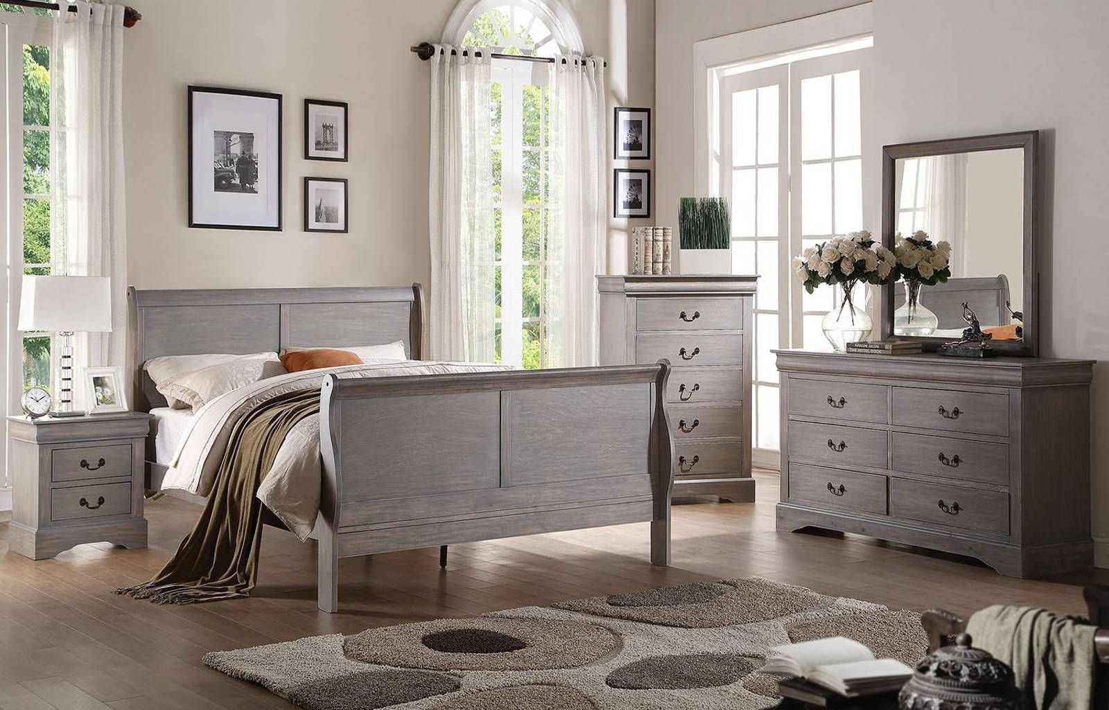 Liveasy Furniture 5-Piece Grey Finish Louis Philippe Furniture Queen Size  Bedroom Set. Bed, Dresser,…See more Liveasy Furniture 5-Piece Grey Finish