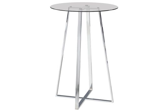 Zanella Glass Top Bar Table Chrome