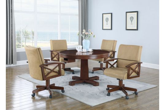 Marietta Casual Tobacco Dining/Game Table and Four Chairs