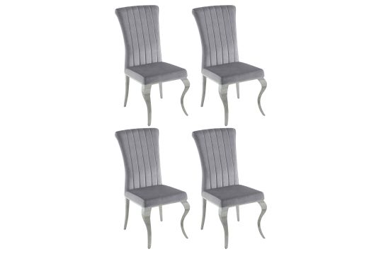 Betty Upholstered Side Chairs Grey and Chrome (Set of 4)