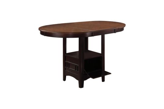 Lavon Oval Counter Height Table Light Chestnut and Espresso