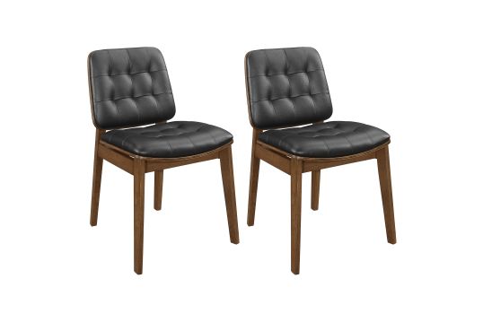 Redbridge Tufted Back Side Chairs Natural Walnut and Black (Set of 2)