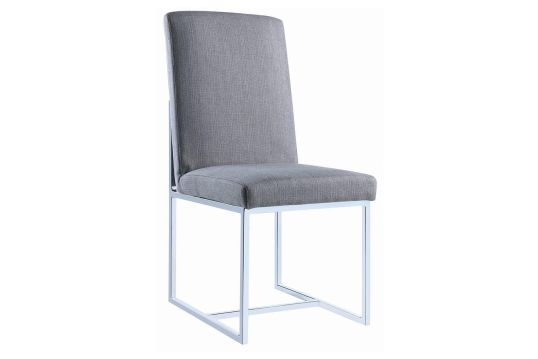 Mackinnon Upholstered Side Chairs Grey and Chrome (Set of 2)